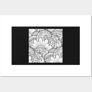 Non Colored 3d Pattern with Floral Motifs Posters and Art